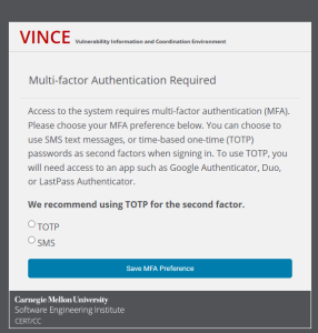 Select the multi-factor authentication method